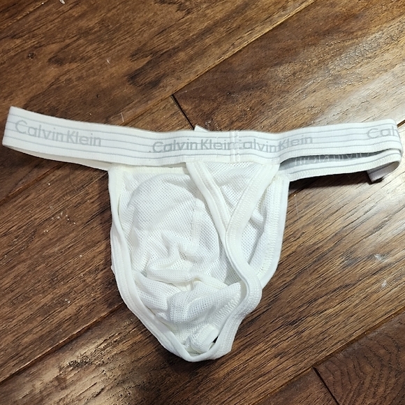 Calvin Klein White Cotton Underwear with Signature Waistband 2003 Mesh - Picture 2 of 5